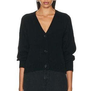 Loulou Studio Black V-Neck Button Cardigan